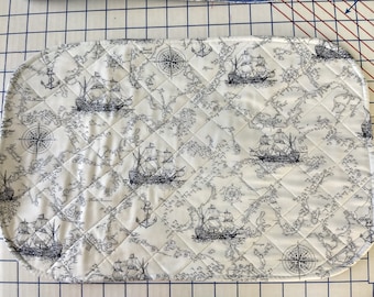 Nautical Themed Quilted Cotton Placemats - Perfect for Your Ocean-Inspired Place Setting Set of Four