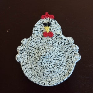 Double Thick Crochet Chicken Potholder, Handmade Chicken Hot Pad, Chicken Trivet, Chicken Kitchen Décor, Funny Chicken, Pot holder, Hot Pad, image 2