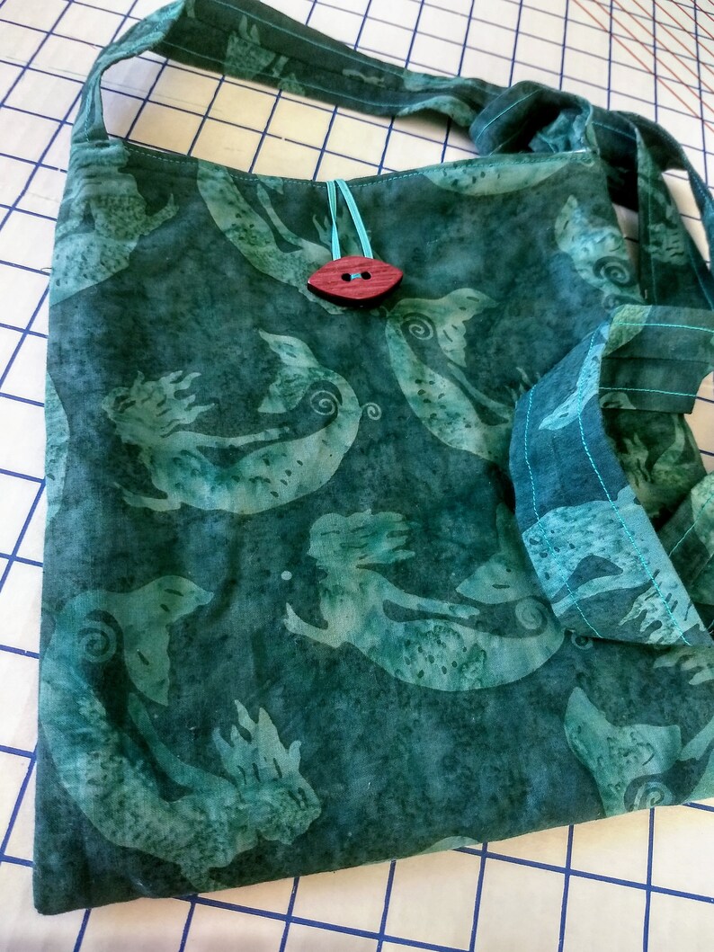 batik fabric mermaid shoulder bag