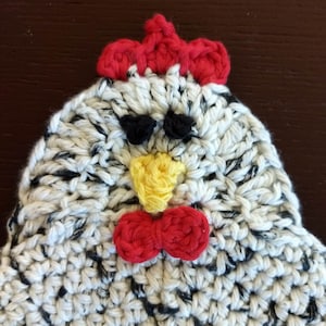 Double Thick Crochet Chicken Potholder, Handmade Chicken Hot Pad, Chicken Trivet, Chicken Kitchen Décor, Funny Chicken, Pot holder, Hot Pad, image 3