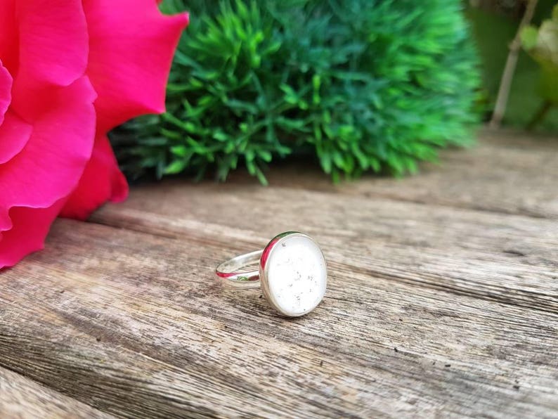 Ashes Sterling Silver Round or Oval Ring x