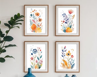 Wildflower Home Decor Wall Art for Living Room Wild Floral Artwork Set ...