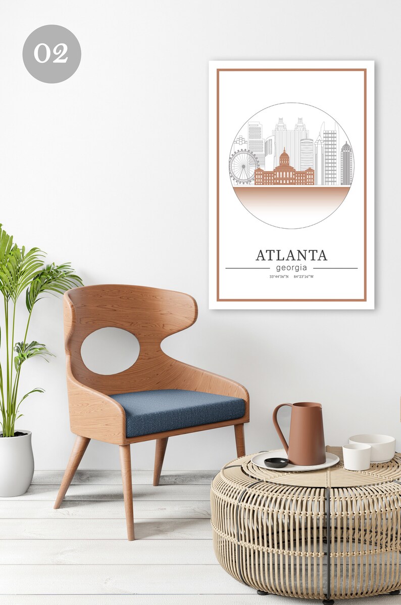 Atlanta art print download wall art prints travel decor for | Etsy
