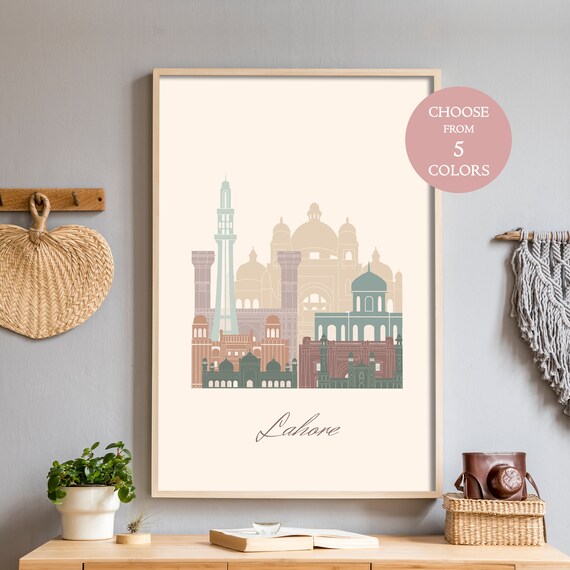 Lahore Travel Decor for Office, Pakistan, Punjab, Wall Art Decor Bedroom,  Digital Art Print Download, Living Room Poster 