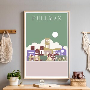 Custom Pullman, WA skyline druckbar, perfektes Geschenk für Paare, Jubiläen, Hochzeiten oder eine besondere Weihnachtserinnerung