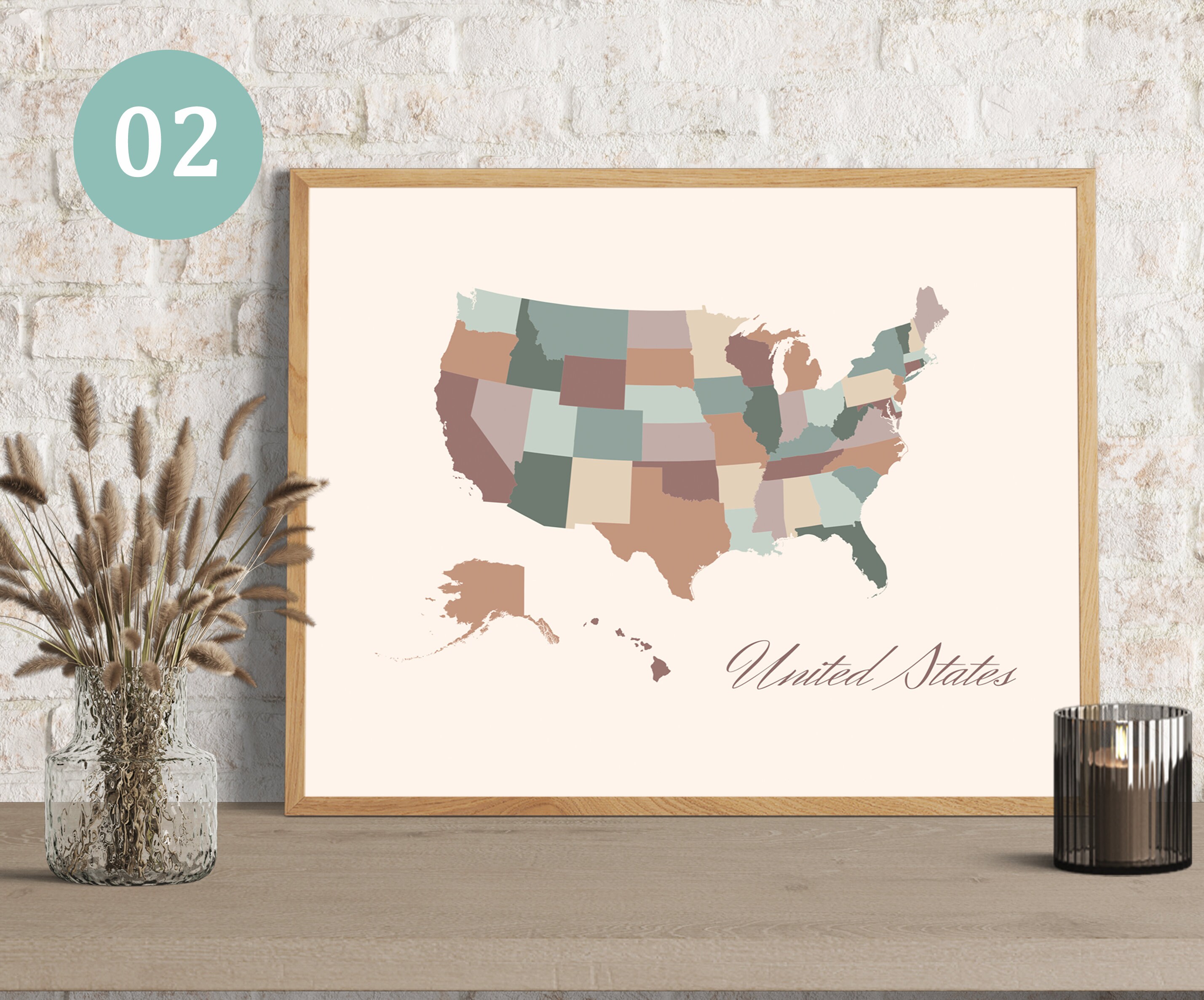 United States Map Printable USA Digital Prints Wall Art - Etsy