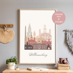Williamsburg art, travel decor for office, downloadable prints, cityscape black and white, minimalist prints downloads