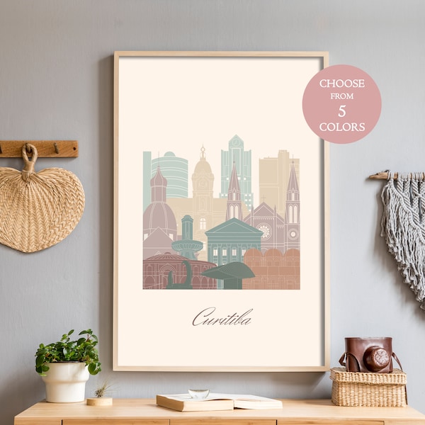 Curitiba travel decor, Brazil, new home housewarming gift, prints wall art for bedroom, cottage chic