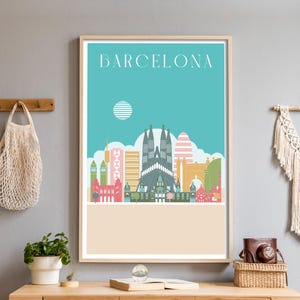 Individueller Barcelona-Digitaldruck, perfektes Reisegeschenk für Jubiläen, Hochzeiten oder Traumreiseandenken. Druckbar und einzigartig!
