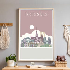 Custom Brussels skyline printable art, perfect gift for anniversaries, weddings, housewarmings, or any special occasion