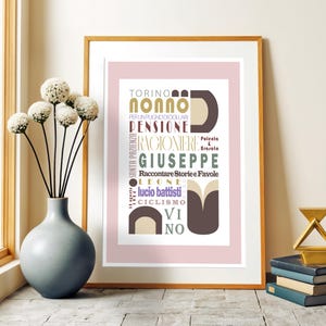 Typography decor print, gift for dad, personalized gift, bedroom print, custom illustration, lifestyle art, name art, new home gift