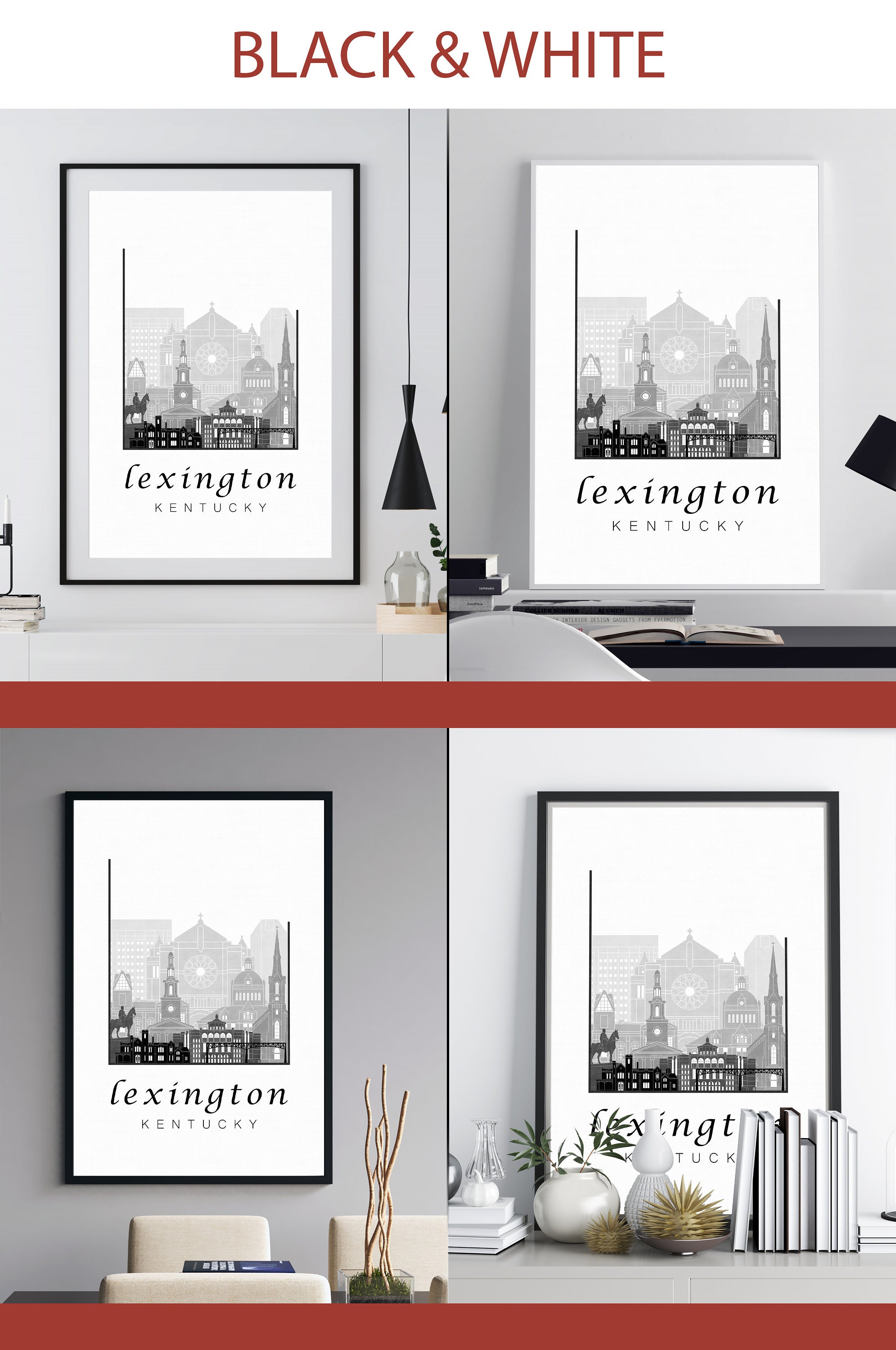 Lexington Kentucky art KY print sign map decor hometown Etsy