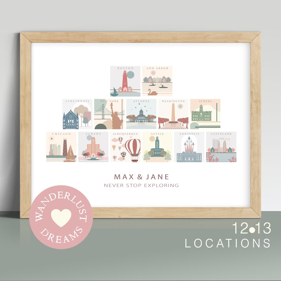 Family Adventures Map, Customizable Journey Map, Personalized Travel ...