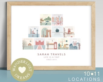 Impression de carte d'aventure familiale personnalisée, cadeau de voyage personnalisé (téléchargement numérique)