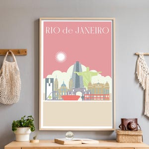 Rio de janeien Karte, Drucke Plakat Wand Kunst Wohnkultur, Reise Poster Download, herunterladbare Kunst modern, minimalistische Kunst zum Ausdrucken, Geschenk