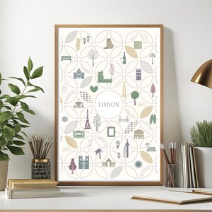 Art moderne de plan de ville, affiche de lieu personnalisée avec un design unique, décoration de voyage personnalisée pour des intérieurs élégants