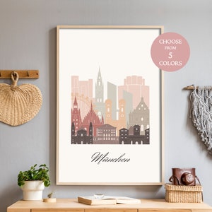 Munich travel decor, Germany, new home housewarming gift, prints wall art for bedroom, cottage chic