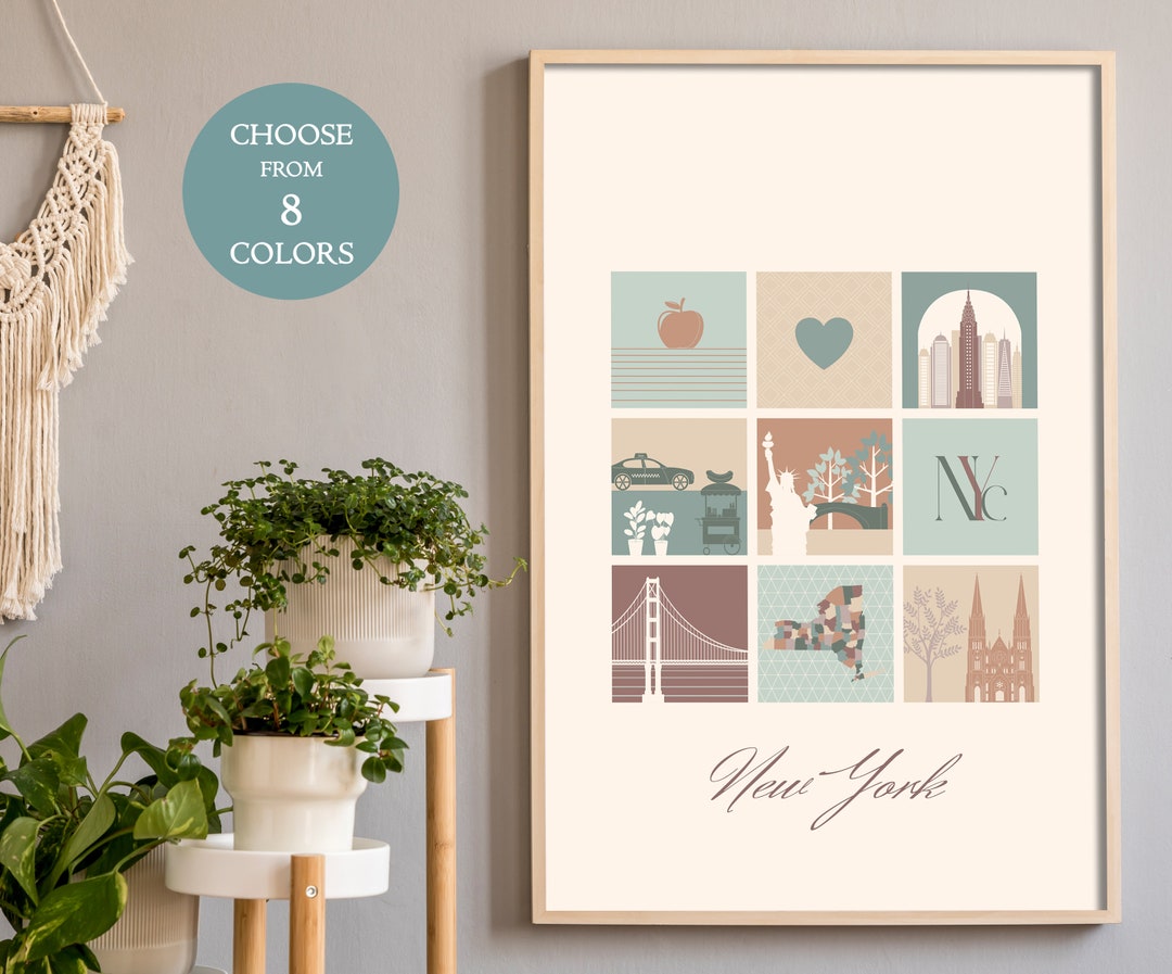 New York Poster Art NYC Downloadable Prints Digital Etsy