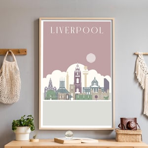 Custom Liverpool skyline printable art, perfect as a gift for couples, anniversaries, or any special occasion