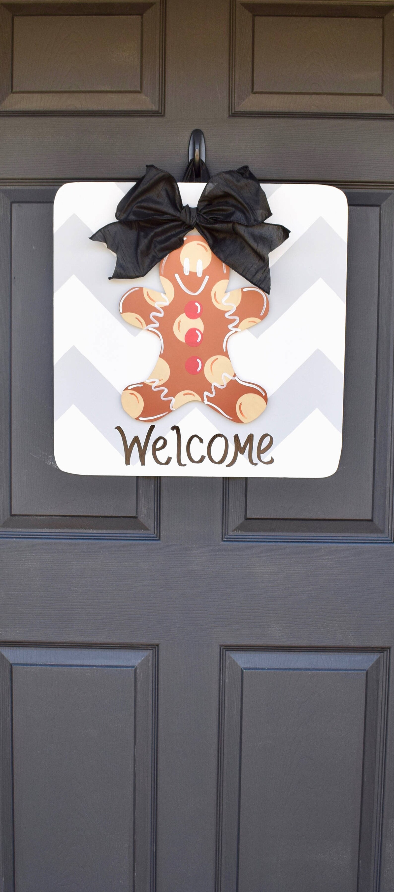 Gingerbread Man Door Hanger Christmas Door Decor Gingerbread Etsy