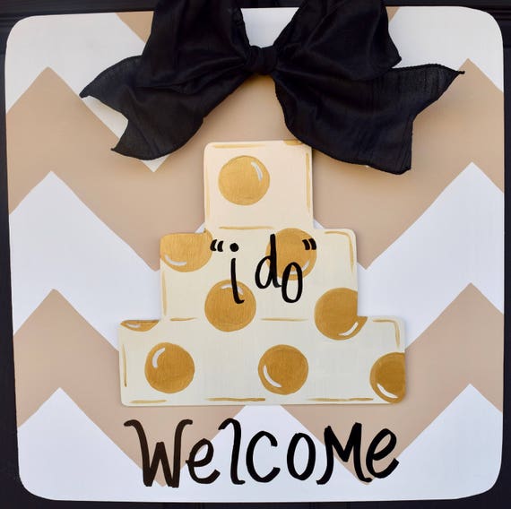 Wedding Cake Door Hanger Decor Bridal Shower Gift I Do Wreath Attachment Only