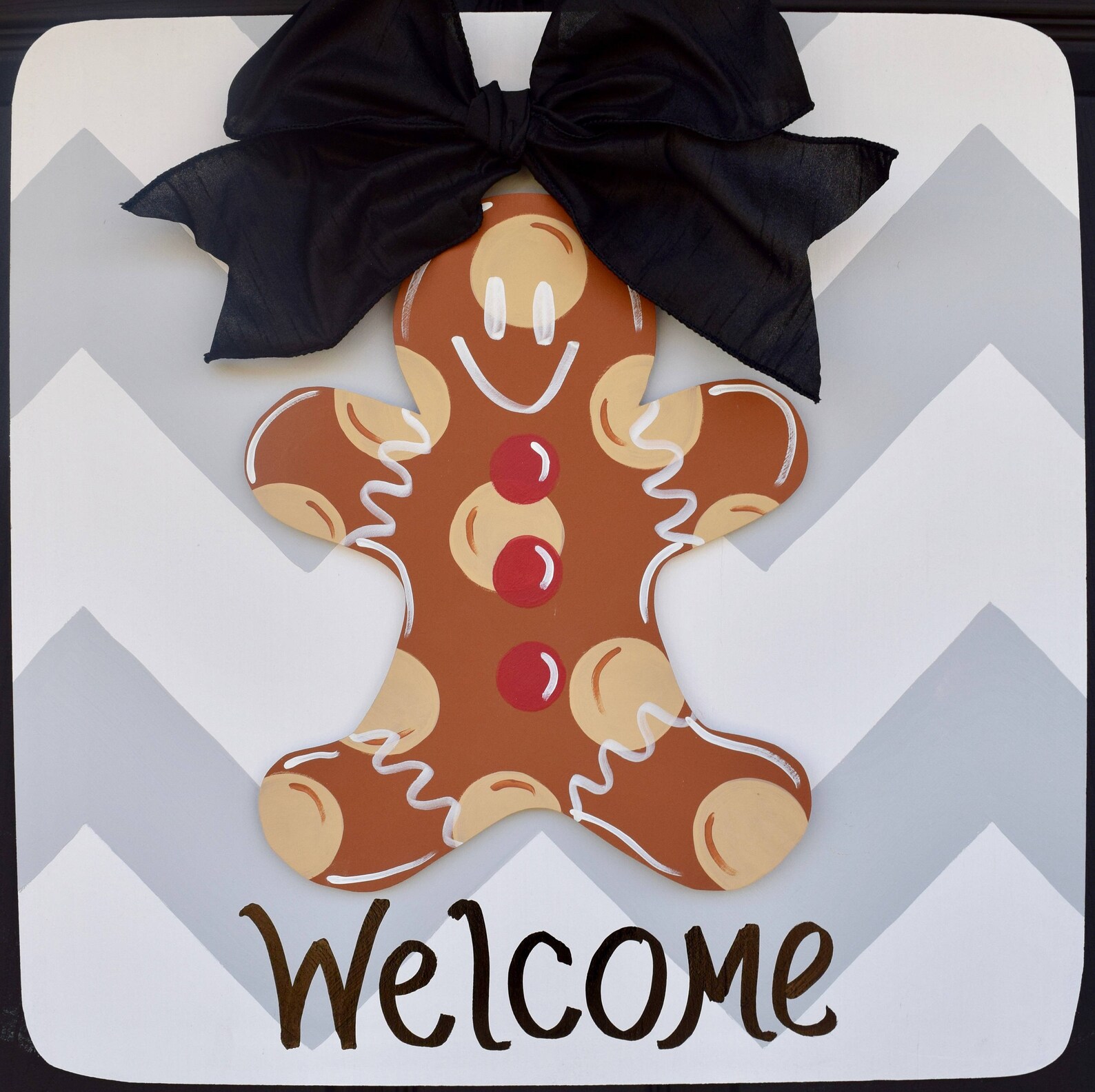 Gingerbread Man Door Hanger Christmas Door Decor Gingerbread Etsy