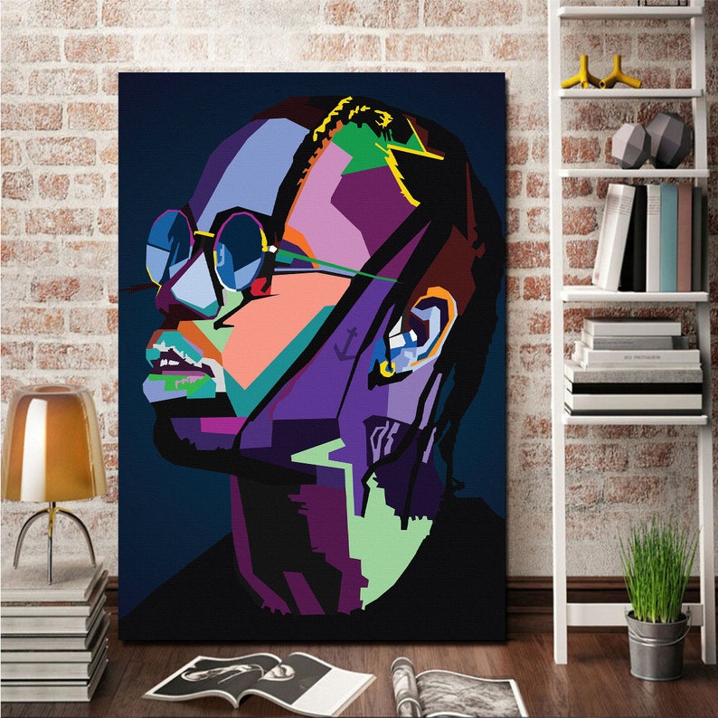 Travis Scott Wpap Leinwand Giclee Druck Malerei Bild Wand Etsy