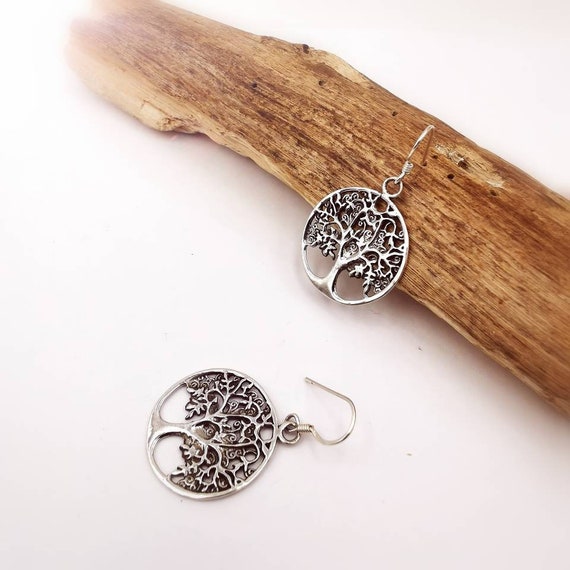 Tree of Life Earrings 925 Silver, Yggdrasil Earrings