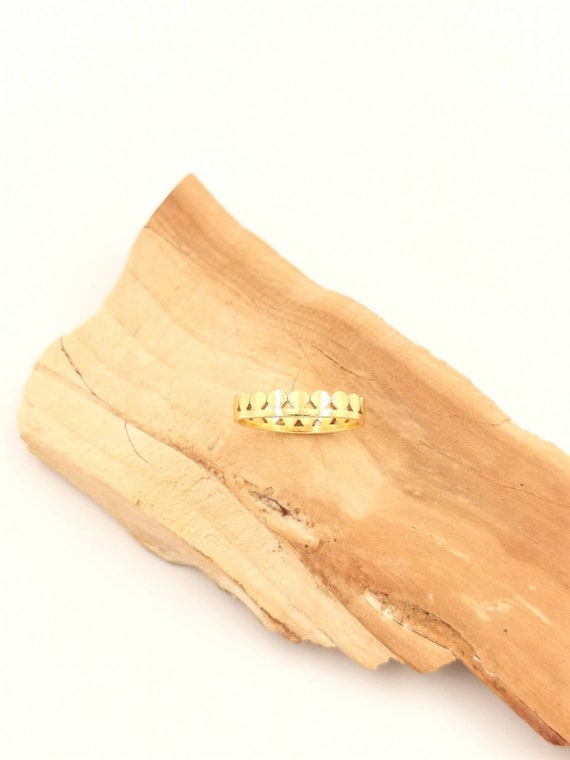 Mini Crown 18K Gold Plated 925 Silver Stackable Ring