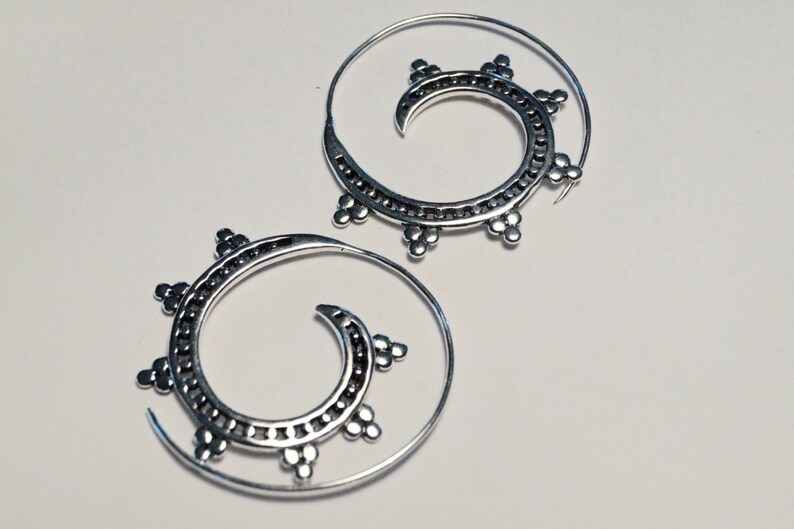 Boho Spiral Earrings Grape Spiral Silver SPECIAL OFFER 15 /% DISCOUNT
