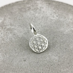 Small Flower of Life Charm Pendant 925 Silver