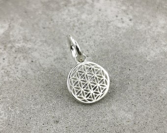 Small Flower of Life Charm Pendant 925 Silver