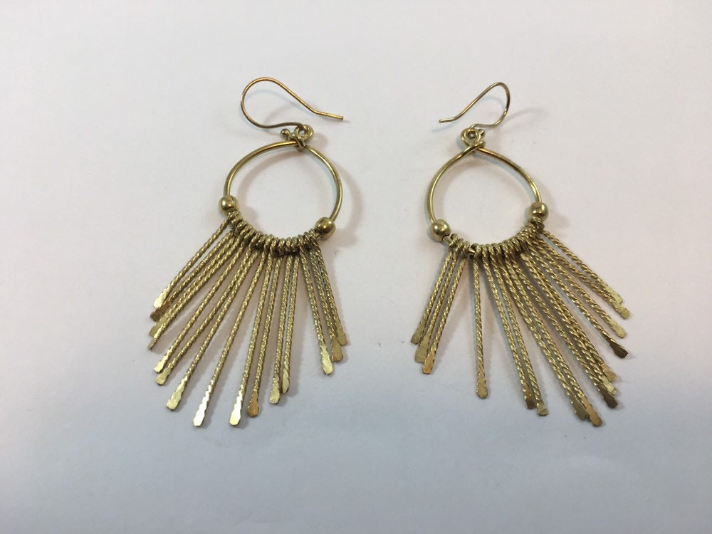 Boho Earrings Tribal Latin Brass/ Silver Plated