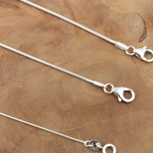 925 Silver Snake Chain 0.8 mm, 1.2 mm, 1.5 mm All Lengths 16&quot;,18&quot;,20&quot;,25&quot; Inches