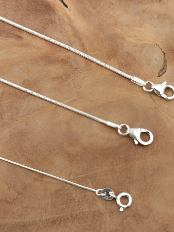 925 Silver Snake Chain 0.8 mm, 1.2 mm, 1.5 mm All Lengths 16",18",20",25" Inches