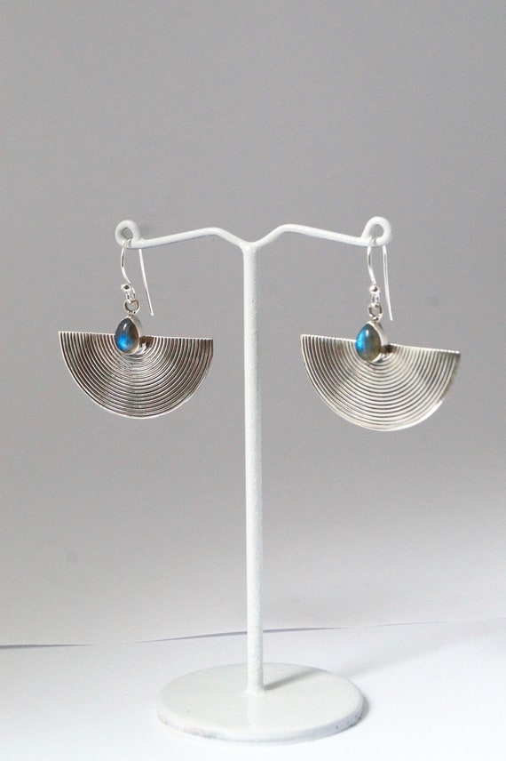 Half Circle Silver Earrings