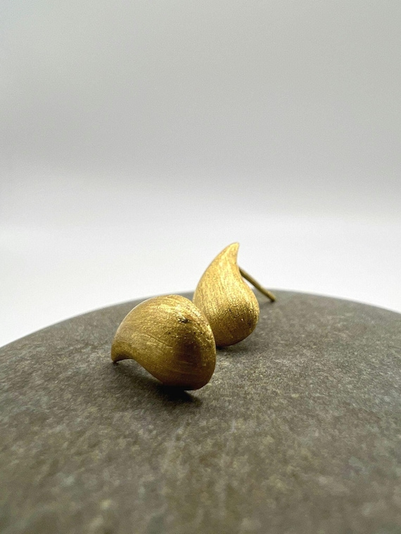 Geometric Bar Stud Earrings · 18K Gold Plated 925 Silver · Minimalist Matte Studs · Modern Small Gold Earrings