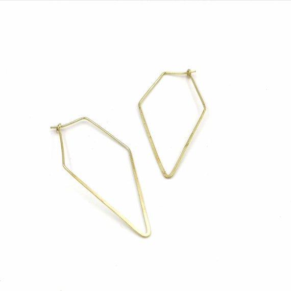 Minimalist Geometric Hoops Brass