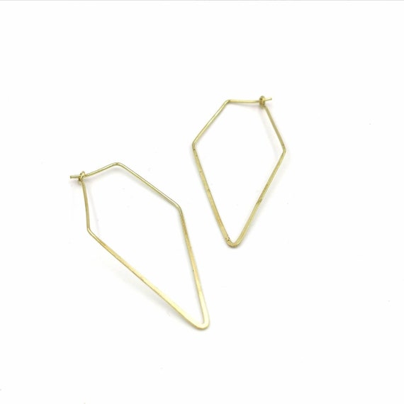 Minimalist Geometric Hoops Brass