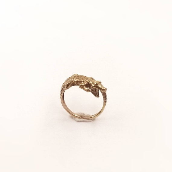 Gold Crocodile Unisex Ring