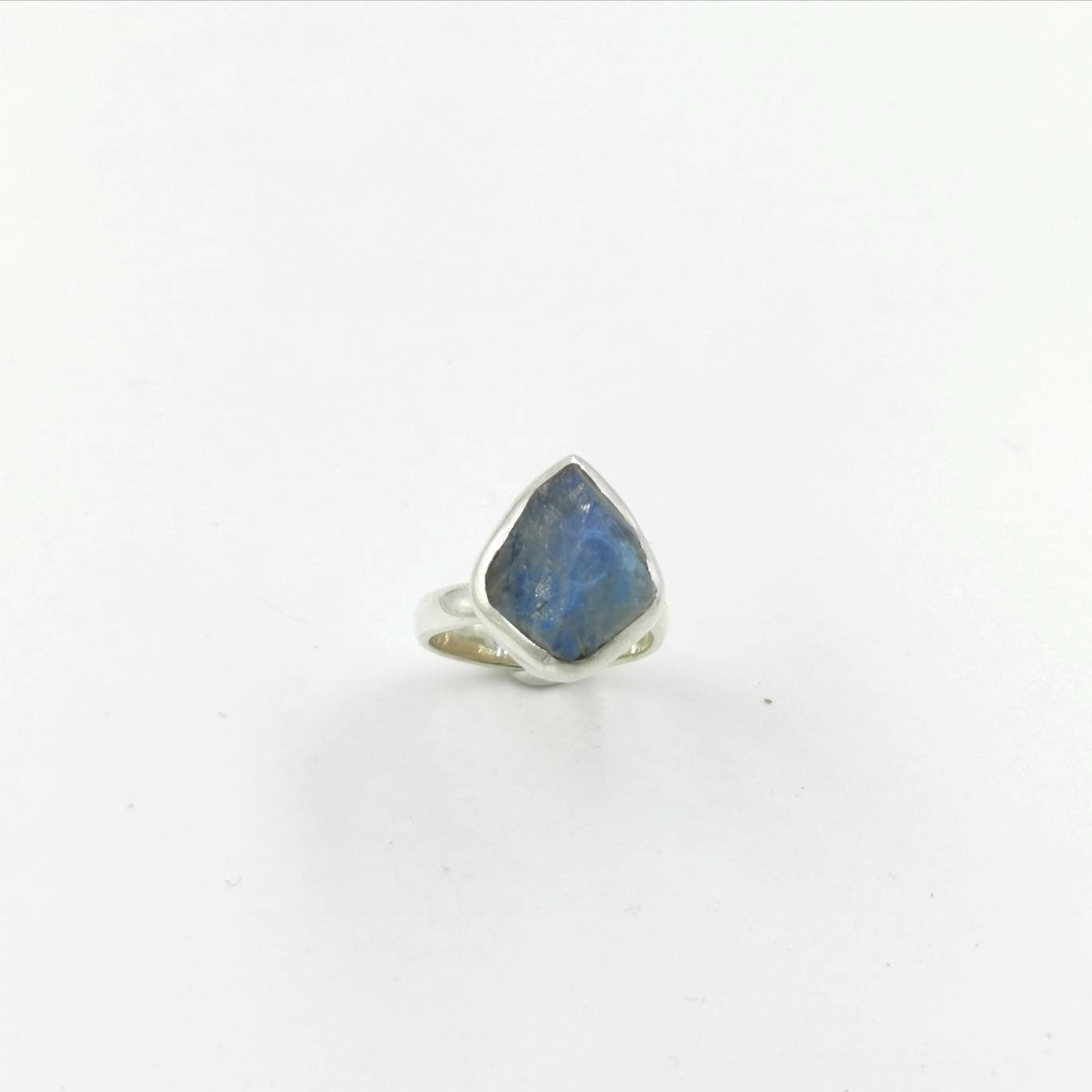 Raw Rainbow Moonstone 925 Silver Ring Adjustable, Raw Moonstone Ring ...