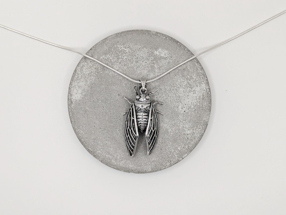 925 Silver Insect Pendant, Detailed Cicada Pendant