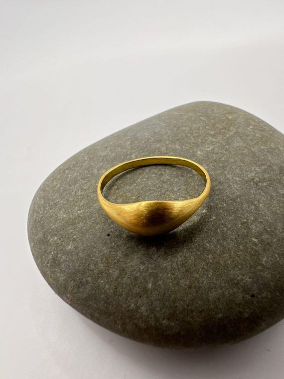 Matte Gold Minimal Ring • 18k Gold Plated 925 Silver • Lightweight Sculptural Design