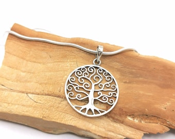 925er Silber Baum des Lebens Anhänger, Yggdrasil Halskette