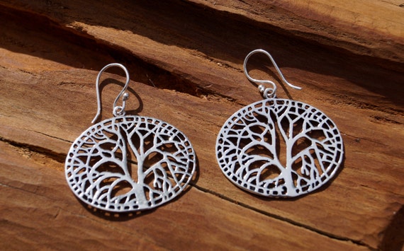 Tree of Life Earrings Silver, Yggdrasil Earrings