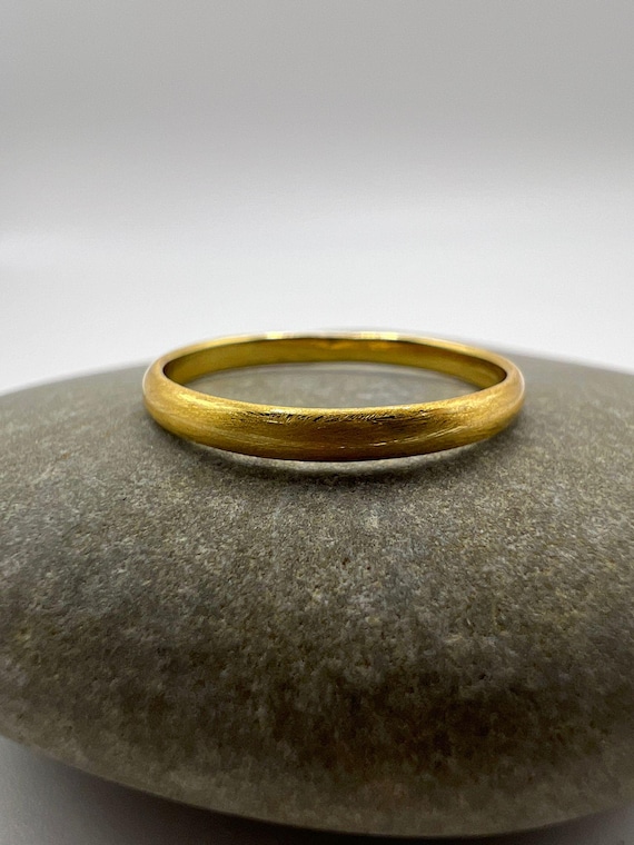 Thin Matte Gold Band Ring • 18k Gold Plated 925 Silver • Minimalist Stackable Ring • Simple Gold Band • Unisex Slim Ring