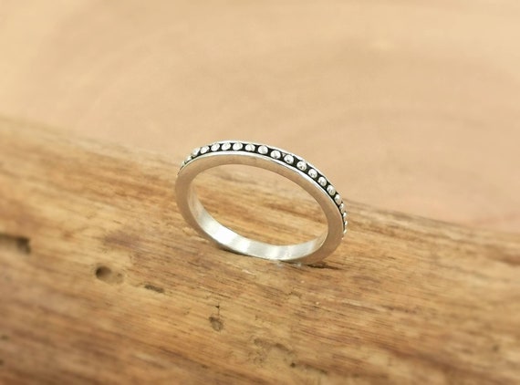 Stackable silver ball ring