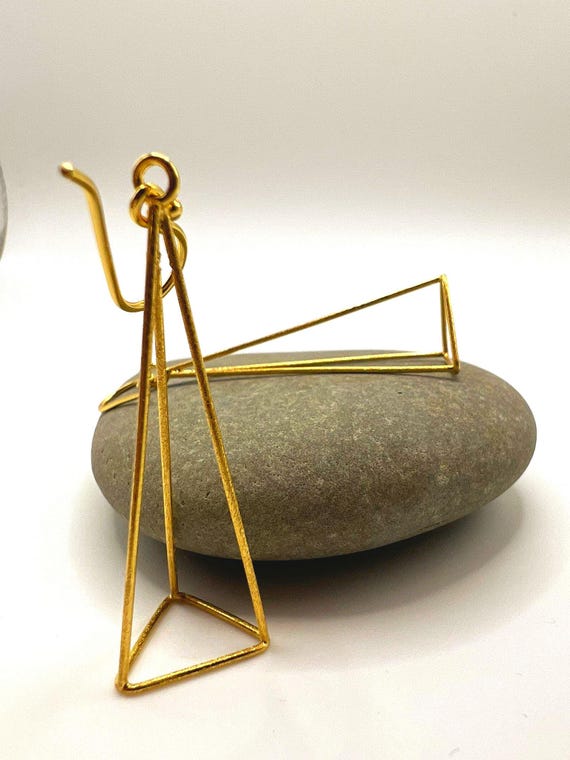 Gold Geometric Dangle Earrings • 18k Gold Plated 925 Silver • Matte Modern Triangle Earrings • Minimalist Long Earrings