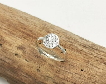 Flower of Life Ring 925 Silver, Small and Medium Size