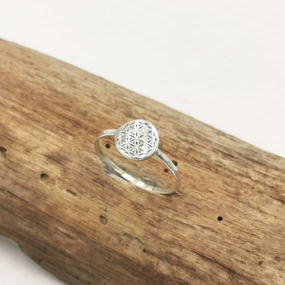 Flower of Life Ring 925 Silver, Small and Medium Size